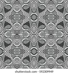 Seamless abstract monochrome engraving pattern. Texture for certificate or diploma, currency and money design. Single-leaf woodcut, xylography, printmaking. Vector Illustration