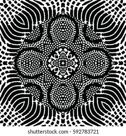 Seamless abstract monochrome engraving pattern. Texture for certificate or diploma, currency and money design. Single-leaf woodcut, xylography, printmaking. Vector Illustration