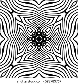 Seamless abstract monochrome engraving pattern. Texture for certificate or diploma, currency and money design. Single-leaf woodcut, xylography, printmaking. Vector Illustration
