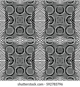 Seamless abstract monochrome engraving pattern. Texture for certificate or diploma, currency and money design. Single-leaf woodcut, xylography, printmaking. Vector Illustration