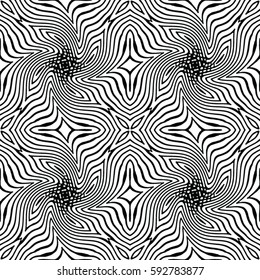 Seamless abstract monochrome engraving pattern. Texture for certificate or diploma, currency and money design. Single-leaf woodcut, xylography, printmaking. Vector Illustration