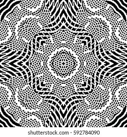 Seamless abstract monochrome engraving pattern. Texture for certificate or diploma, currency and money design. Single-leaf woodcut, xylography, printmaking. Vector Illustration