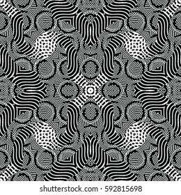 Seamless abstract monochrome engraving pattern. Texture for certificate or diploma, currency and money design. Single-leaf woodcut, xylography, printmaking. Vector Illustration
