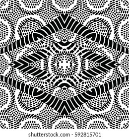 Seamless abstract monochrome engraving pattern. Texture for certificate or diploma, currency and money design. Single-leaf woodcut, xylography, printmaking. Vector Illustration