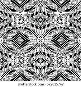 Seamless abstract monochrome engraving pattern. Texture for certificate or diploma, currency and money design. Single-leaf woodcut, xylography, printmaking. Vector Illustration