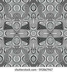 Seamless abstract monochrome engraving pattern. Texture for certificate or diploma, currency and money design. Single-leaf woodcut, xylography, printmaking. Vector Illustration