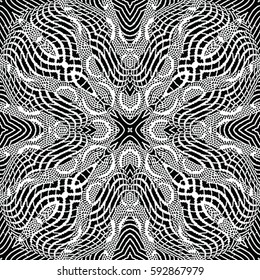 Seamless abstract monochrome engraving pattern. Texture for certificate or diploma, currency and money design. Single-leaf woodcut, xylography, printmaking. Vector Illustration