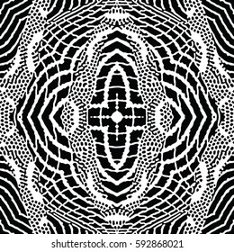 Seamless abstract monochrome engraving pattern. Texture for certificate or diploma, currency and money design. Single-leaf woodcut, xylography, printmaking. Vector Illustration