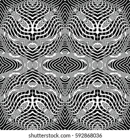 Seamless abstract monochrome engraving pattern. Texture for certificate or diploma, currency and money design. Single-leaf woodcut, xylography, printmaking. Vector Illustration