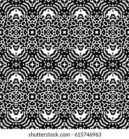 Seamless abstract monochrome engraving pattern. Texture for certificate or diploma, currency and money design. Single-leaf woodcut, xylography, printmaking. Vector Illustration