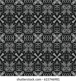 Seamless abstract monochrome engraving pattern. Texture for certificate or diploma, currency and money design. Single-leaf woodcut, xylography, printmaking. Vector Illustration