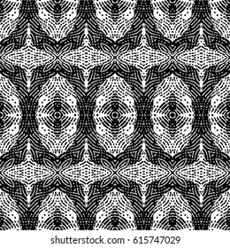 Seamless abstract monochrome engraving pattern. Texture for certificate or diploma, currency and money design. Single-leaf woodcut, xylography, printmaking. Vector Illustration