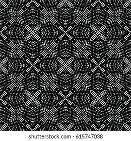 Seamless abstract monochrome engraving pattern. Texture for certificate or diploma, currency and money design. Single-leaf woodcut, xylography, printmaking. Vector Illustration
