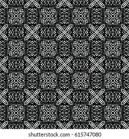 Seamless abstract monochrome engraving pattern. Texture for certificate or diploma, currency and money design. Single-leaf woodcut, xylography, printmaking. Vector Illustration