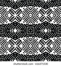 Seamless abstract monochrome engraving pattern. Texture for certificate or diploma, currency and money design. Single-leaf woodcut, xylography, printmaking. Vector Illustration