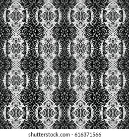 Seamless abstract monochrome engraving pattern. Texture for certificate or diploma, currency and money design. Single-leaf woodcut, xylography, printmaking. Vector Illustration