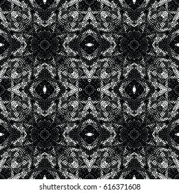 Seamless abstract monochrome engraving pattern. Texture for certificate or diploma, currency and money design. Single-leaf woodcut, xylography, printmaking. Vector Illustration
