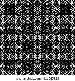 Seamless abstract monochrome engraving pattern. Texture for certificate or diploma, currency and money design. Single-leaf woodcut, xylography, printmaking. Vector Illustration