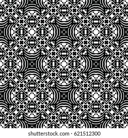 Seamless abstract monochrome engraving pattern. Texture for certificate or diploma, currency and money design. Single-leaf woodcut, xylography, printmaking. Vector Illustration