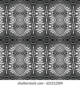 Seamless abstract monochrome engraving pattern. Texture for certificate or diploma, currency and money design. Single-leaf woodcut, xylography, printmaking. Vector Illustration