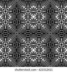 Seamless abstract monochrome engraving pattern. Texture for certificate or diploma, currency and money design. Single-leaf woodcut, xylography, printmaking. Vector Illustration