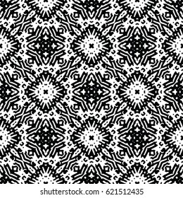 Seamless abstract monochrome engraving pattern. Texture for certificate or diploma, currency and money design. Single-leaf woodcut, xylography, printmaking. Vector Illustration