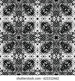 Seamless abstract monochrome engraving pattern. Texture for certificate or diploma, currency and money design. Single-leaf woodcut, xylography, printmaking. Vector Illustration