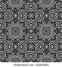 Seamless abstract monochrome engraving pattern. Texture for certificate or diploma, currency and money design. Single-leaf woodcut, xylography, printmaking. Vector Illustration