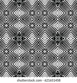 Seamless abstract monochrome engraving pattern. Texture for certificate or diploma, currency and money design. Single-leaf woodcut, xylography, printmaking. Vector Illustration
