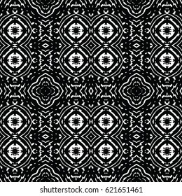 Seamless abstract monochrome engraving pattern. Texture for certificate or diploma, currency and money design. Single-leaf woodcut, xylography, printmaking. Vector Illustration