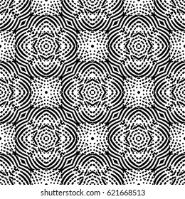 Seamless abstract monochrome engraving pattern. Texture for certificate or diploma, currency and money design. Single-leaf woodcut, xylography, printmaking. Vector Illustration