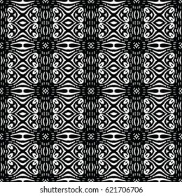 Seamless abstract monochrome engraving pattern. Texture for certificate or diploma, currency and money design. Single-leaf woodcut, xylography, printmaking. Vector Illustration