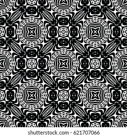 Seamless abstract monochrome engraving pattern. Texture for certificate or diploma, currency and money design. Single-leaf woodcut, xylography, printmaking. Vector Illustration