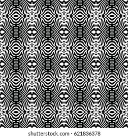 Seamless abstract monochrome engraving pattern. Texture for certificate or diploma, currency and money design. Single-leaf woodcut, xylography, printmaking. Vector Illustration