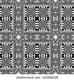 Seamless abstract monochrome engraving pattern. Texture for certificate or diploma, currency and money design. Single-leaf woodcut, xylography, printmaking. Vector Illustration