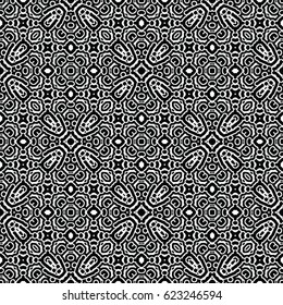 Seamless abstract monochrome engraving pattern. Texture for certificate or diploma, currency and money design. Single-leaf woodcut, xylography, printmaking. Vector Illustration