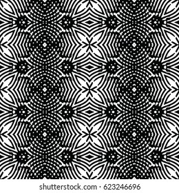 Seamless abstract monochrome engraving pattern. Texture for certificate or diploma, currency and money design. Single-leaf woodcut, xylography, printmaking. Vector Illustration
