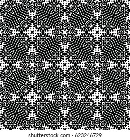 Seamless abstract monochrome engraving pattern. Texture for certificate or diploma, currency and money design. Single-leaf woodcut, xylography, printmaking. Vector Illustration