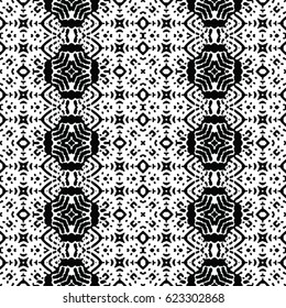 Seamless abstract monochrome engraving pattern. Texture for certificate or diploma, currency and money design. Single-leaf woodcut, xylography, printmaking. Vector Illustration