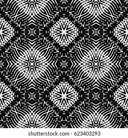 Seamless abstract monochrome engraving pattern. Texture for certificate or diploma, currency and money design. Single-leaf woodcut, xylography, printmaking. Vector Illustration