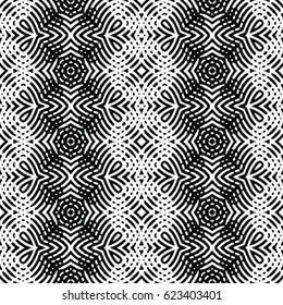 Seamless abstract monochrome engraving pattern. Texture for certificate or diploma, currency and money design. Single-leaf woodcut, xylography, printmaking. Vector Illustration
