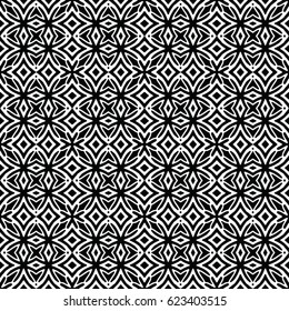 Seamless abstract monochrome engraving pattern. Texture for certificate or diploma, currency and money design. Single-leaf woodcut, xylography, printmaking. Vector Illustration