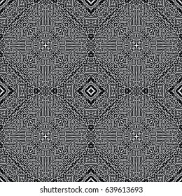 Seamless abstract monochrome engraving pattern. Texture for certificate or diploma, currency and money design. Single-leaf woodcut, xylography, printmaking. Vector Illustration