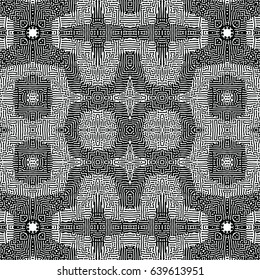 Seamless abstract monochrome engraving pattern. Texture for certificate or diploma, currency and money design. Single-leaf woodcut, xylography, printmaking. Vector Illustration