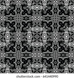 Seamless abstract monochrome engraving pattern. Texture for certificate or diploma, currency and money design. Single-leaf woodcut, xylography, printmaking. Vector Illustration