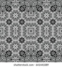 Seamless abstract monochrome engraving pattern. Texture for certificate or diploma, currency and money design. Single-leaf woodcut, xylography, printmaking. Vector Illustration