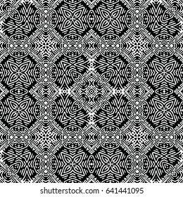 Seamless abstract monochrome engraving pattern. Texture for certificate or diploma, currency and money design. Single-leaf woodcut, xylography, printmaking. Vector Illustration