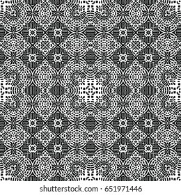 Seamless abstract monochrome engraving pattern. Texture for certificate or diploma, currency and money design. Single-leaf woodcut, xylography, printmaking. Vector Illustration