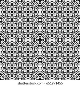 Seamless abstract monochrome engraving pattern. Texture for certificate or diploma, currency and money design. Single-leaf woodcut, xylography, printmaking. Vector Illustration