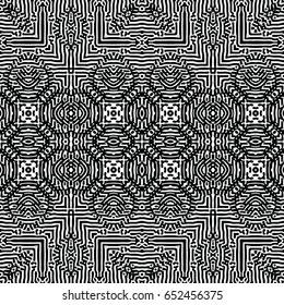 Seamless abstract monochrome engraving pattern. Texture for certificate or diploma, currency and money design. Single-leaf woodcut, xylography, printmaking. Vector Illustration
